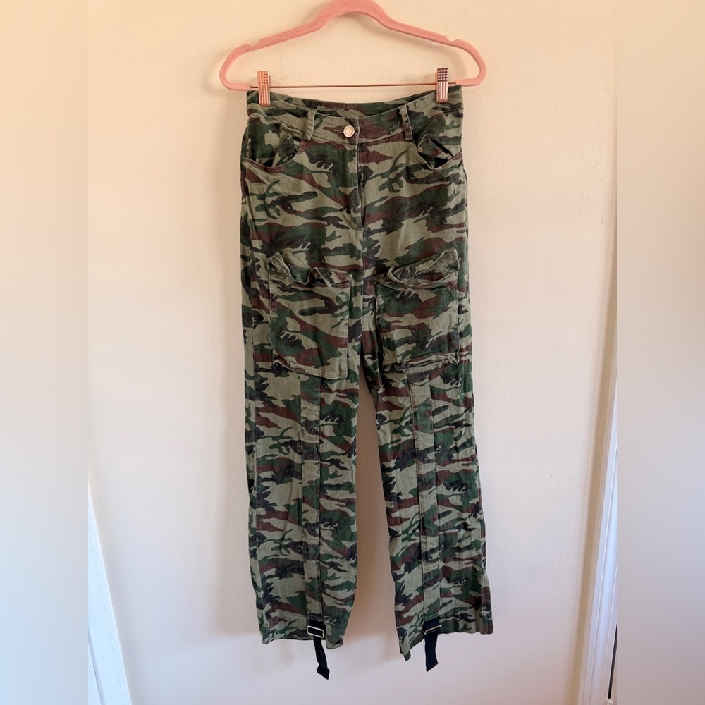 Camo Cargo Pants - Green Brown Military Print